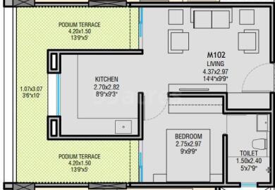 2 BHK Bedroom Apartment Flat For Rent In Shivam 19 Grand West Dange