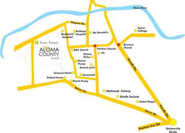 Pride Purple Group Pride Aloma County Map - Aundh, Pune Location Map