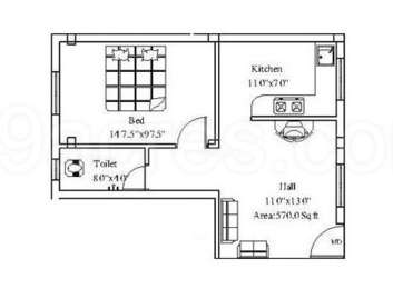 2 BHK / Bedroom Apartment / Flat for rent in AV Builders Apartments ...