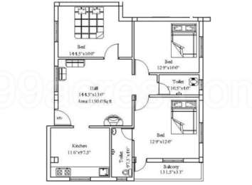 2 BHK / Bedroom Apartment / Flat for rent in AV Builders Apartments ...