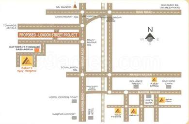 Aakar Erectors Aakars Ajay Heights Map - Khamla, Nagpur Location Map