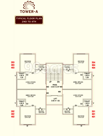 Aaradhya Sunshine Typical Floor Plan