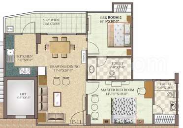 2 BHK / Bedroom Apartment / Flat for rent in Aashish Santushti Pamposh ...