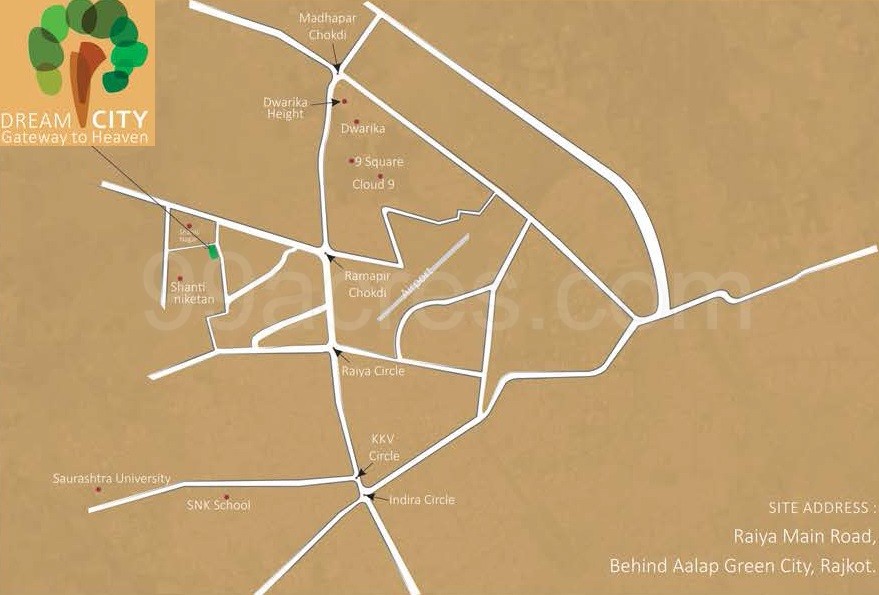 Indira Circle Rajkot Map Ag Realty And Chl Infrastructure Dream City Map - Dharam Nagar, Rajkot  Location Map