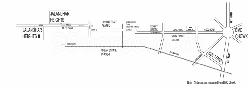 Bmc Chowk Jalandhar Map Agi Infra Agi Jalandhar Heights 2 Map - Pholriwal, Jalandhar Location Map