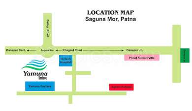 Saguna More Patna Map Agrani Homes Real Marketing Agrani Yamuna Enclave Map - Saguna More, Patna  Location Map