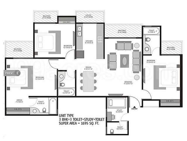 Ajnara India And Gulshan Homz Homes 121 Floor Plan Sector 121 Noida