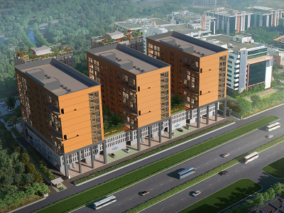 Ambuja Ecospace Business Towers Aerial View