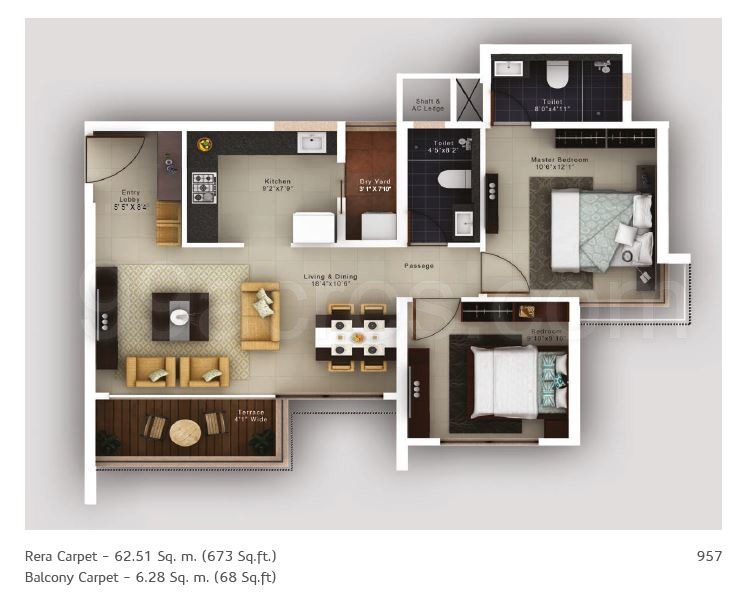 City Group Amanora Neo Towers Floor Plan Carpet Area 740 448681 Sq Ft Apartment