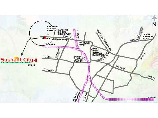 Kalwar Road Jaipur Map Ansal Api Ansal Sushant City 2 Map - Kalwar Road, Jaipur Location Map