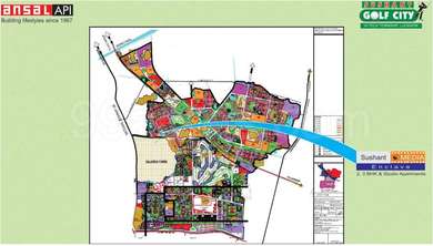 Ansal Api Sushant Media Enclave Map - Sushant Golf City, Lucknow 