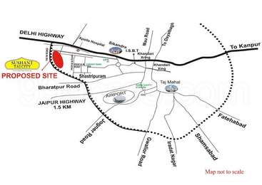 Ansal API Sushant Taj City Map - Shastripuram, Agra Location Map