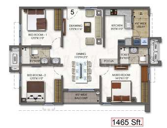 3 BHK Apartment / Flat for sale in Aparna Sarovar Zicon Nallagandla ...