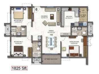 3 BHK Apartment / Flat for sale in Aparna Sarovar Zicon Nallagandla ...