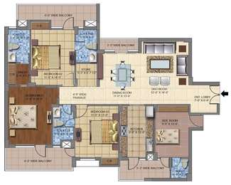 2 BHK / Bedroom Apartment / Flat for rent in Highland Park Zirakpur ...