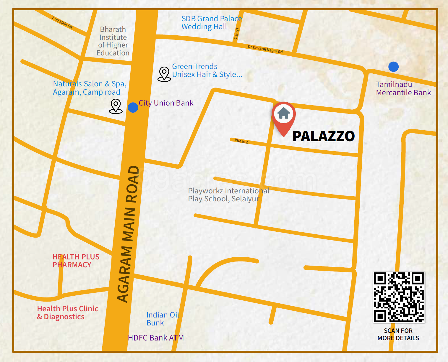Aris Palazzoo Map - East Tambaram, Chennai South Location Map