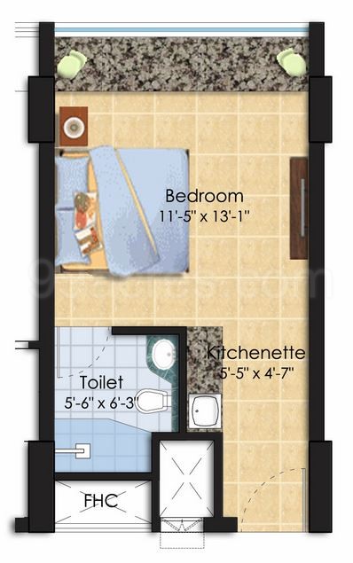 Assotech Builders The Cosmopolis Floor Plan Super Area 350 Sq Ft Studio Apartment