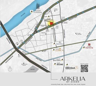 Avadh Group Avadh Arkelia Map - Rundh, Surat Location Map