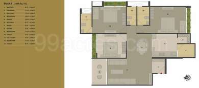 3 BHK / Bedroom Apartment / Flat For Rent In B Desai Anand Sapphire ...