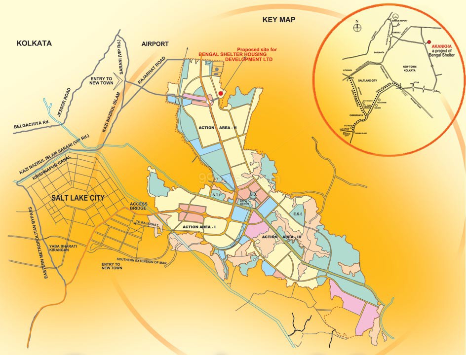 New Town Kolkata Map Bengal Shelter Housing Development Bengal Shelter Akankha Map - New Town,  Kolkata East Location Map