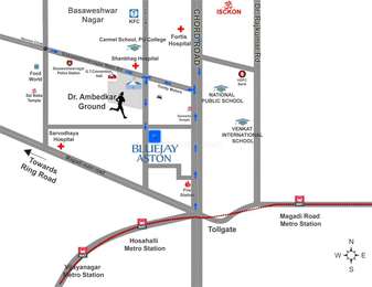 Basaveshwara Nagar Bangalore Map Bluejay Enterprises Builders Bluejay Aston Map - Basaveshwara Nagar,  Bangalore West Location Map