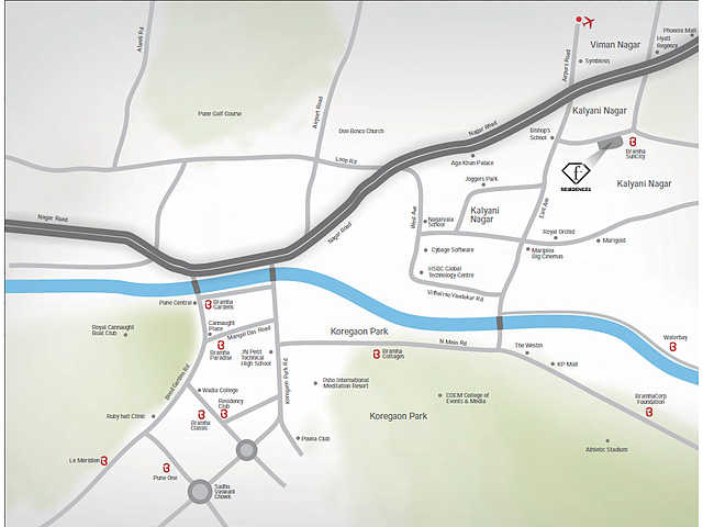 Kalyani Nagar Pune Map Bramhacorp Builders Bramhacorp F Residences Map - Kalyani Nagar, Pune  Location Map