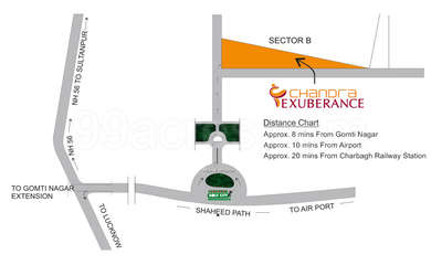 Chandra Layout Map Chandra Modern Builders Chandra Exuberance Map - Golf City, Lucknow ...