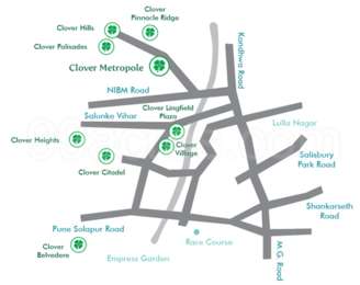 Clover Builders Clover Citadel Map - Kedari Nagar, Wanowrie Location Map