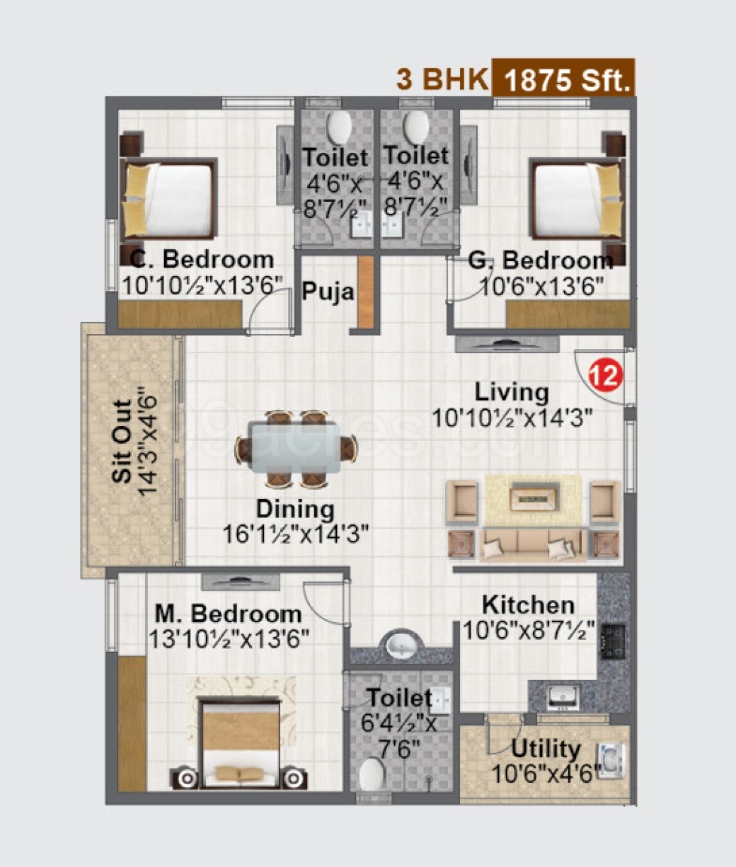 Concrete Infra Concrete Avasa Floor Plan Concrete Avasa Nagole Hyderabad