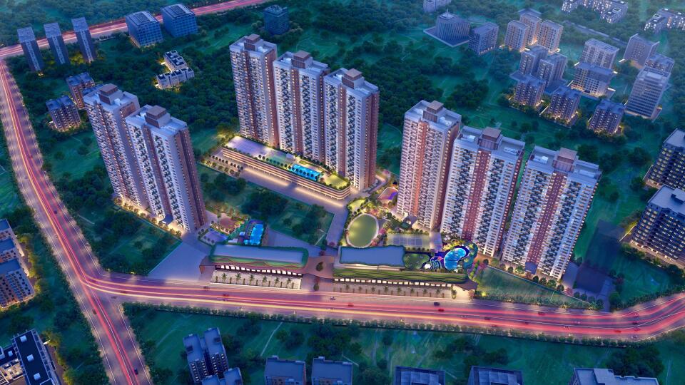 Modern high-rise skyscraper towers of Austin Yana in Tathawade, Pune, featuring premium 2, 3, and 4 BHK lifestyle apartments by Austin Realty, marketed by Habitation Oracle Pvt Ltd.