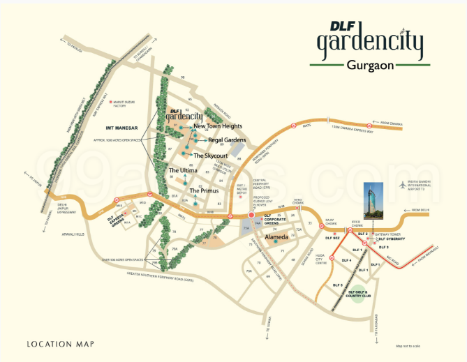 Dlf Garden City Gurgaon Map Dlf Builders Dlf Gardencity Map - Sector-91 Gurgaon Location Map