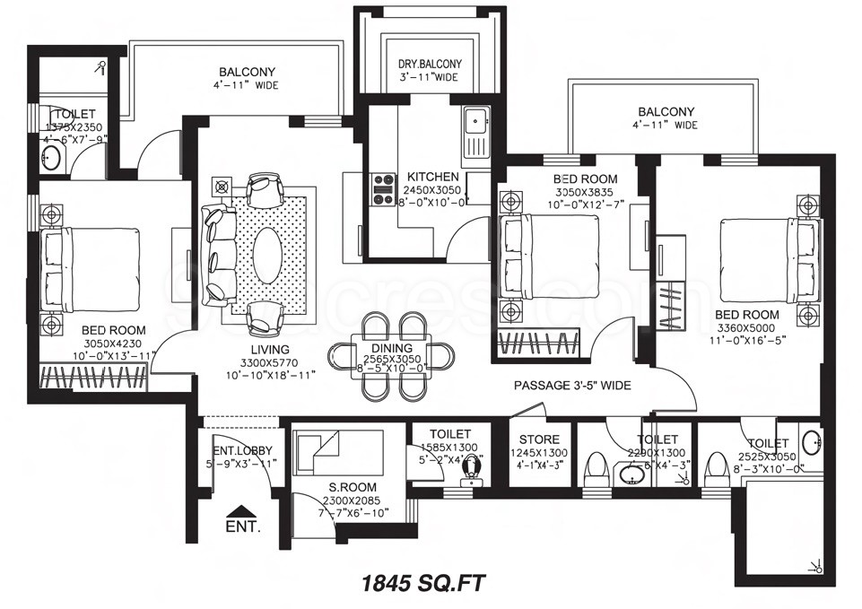 3 Bhk Apartment Flat For Sale In Dlf New Town Heights 3 Sector