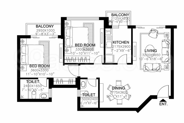 4 Bhk Bedroom Apartment Flat For Rent In Dlf New Town Heights
