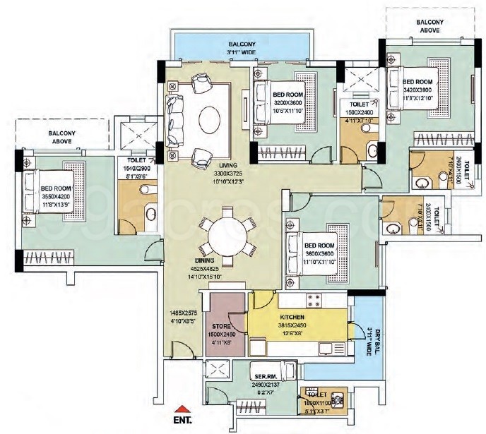 4 Bhk Bedroom Apartment Flat For Rent In Dlf New Town Heights