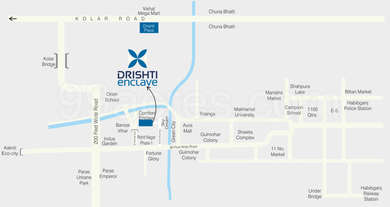 Drishti Builders Drishti Enclave Map - Bawaria Kalan, Bhopal Location Map