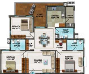 2 BHK / Bedroom Apartment / Flat for rent in DSR Ultima Harlur Road ...