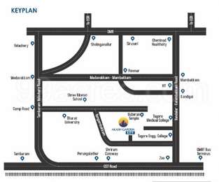 Elite Estate Elite Akash Garden Map - Kandigai, Chennai South Location Map