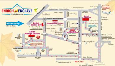 Sahakara Nagar Bangalore Map Enrich Properties Enrich Jv Enclave Map - Sahakara Nagar, Bangalore North  Location Map