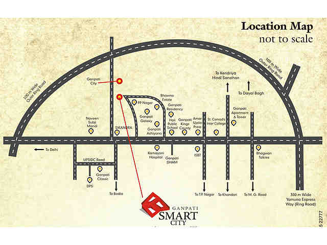 Agra Smart City Map Ganpati Group Agra Ganpati Smart City Map - Sikandra, Agra Location Map