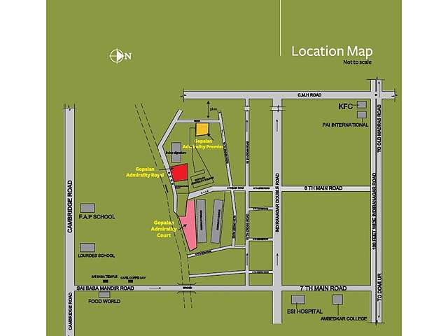 Indira Nagar Bangalore Map Gopalan Enterprises Gopalan Admirality Royal Map - Indira Nagar, Bangalore  East Location Map