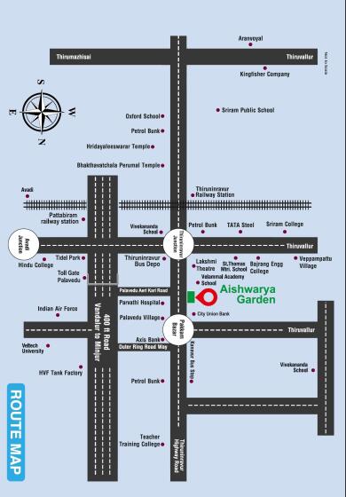 GP Homes Aishwarya Garden Map - Pakkam, Chennai North Location Map