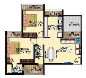 2 BHK Apartment / Flat for sale in Greenscape Eternia Roadpali Navi ...