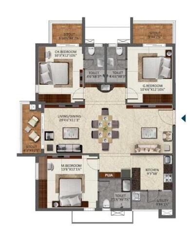 3 BHK Apartment / Flat for sale in Hallmark Hampton Pinnacle Kollur ...