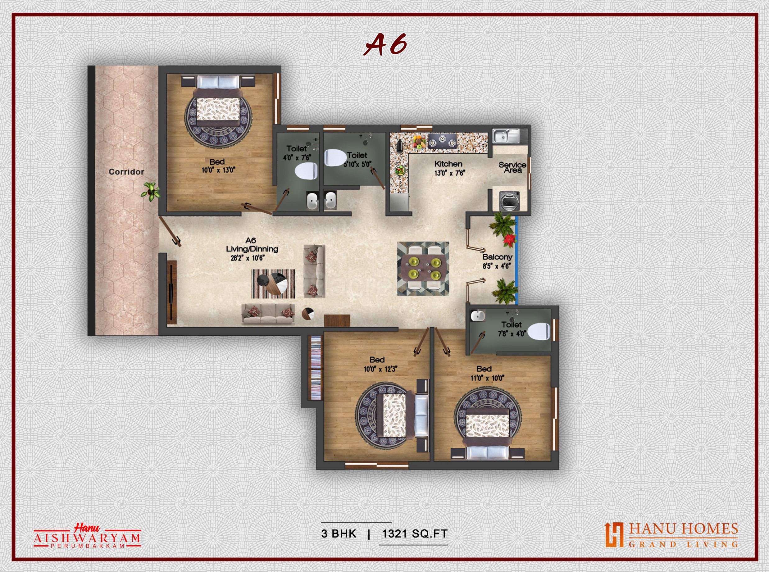 Hanu Builders Hanu Aishwaryam Floor Plan - Perumbakkam, Chennai South