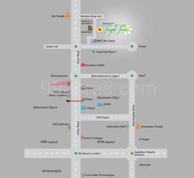 Vensai Temple Tree Map - Chandapura, Bangalore Location Map