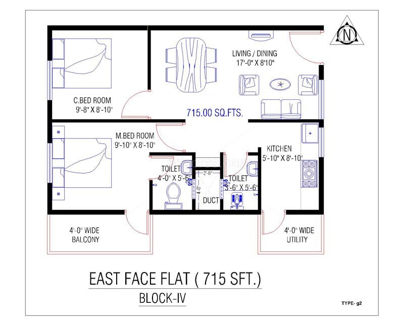 2 Bedroom Flat Plan  East Facing  www resnooze com