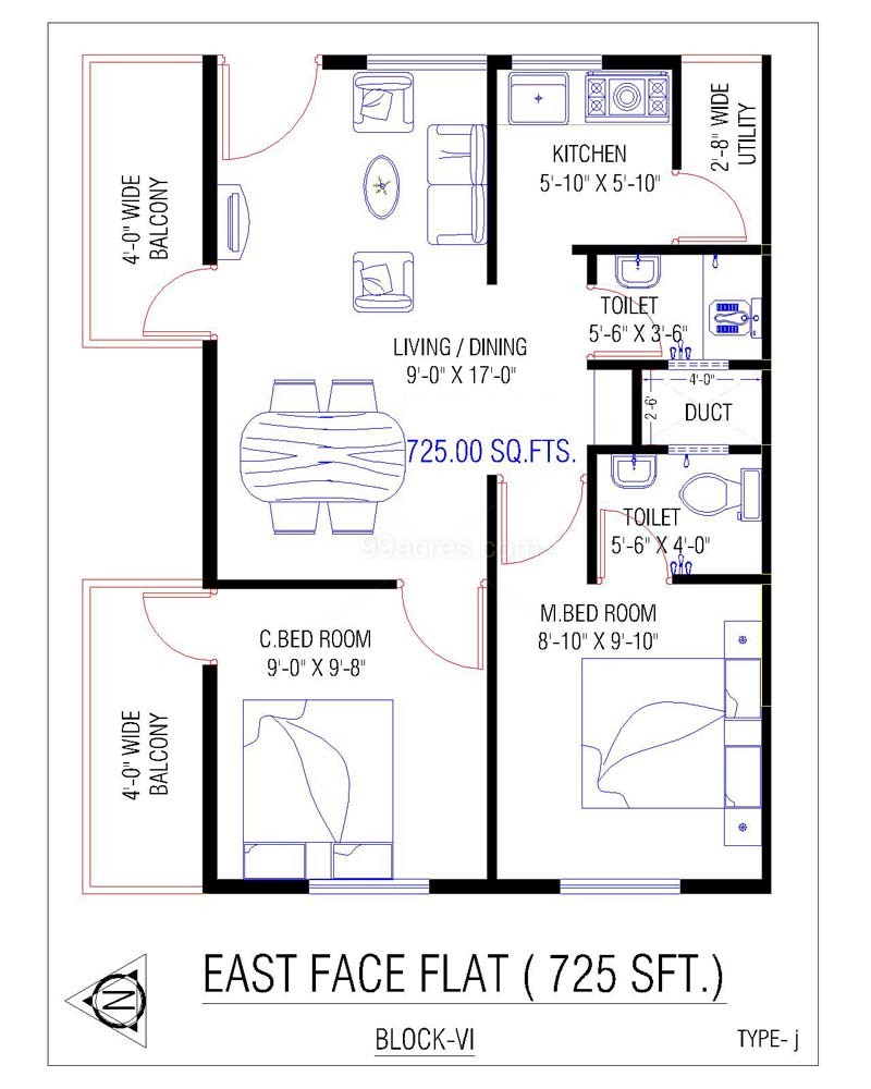  700  Sq  Ft  House  Plans  East Facing 
