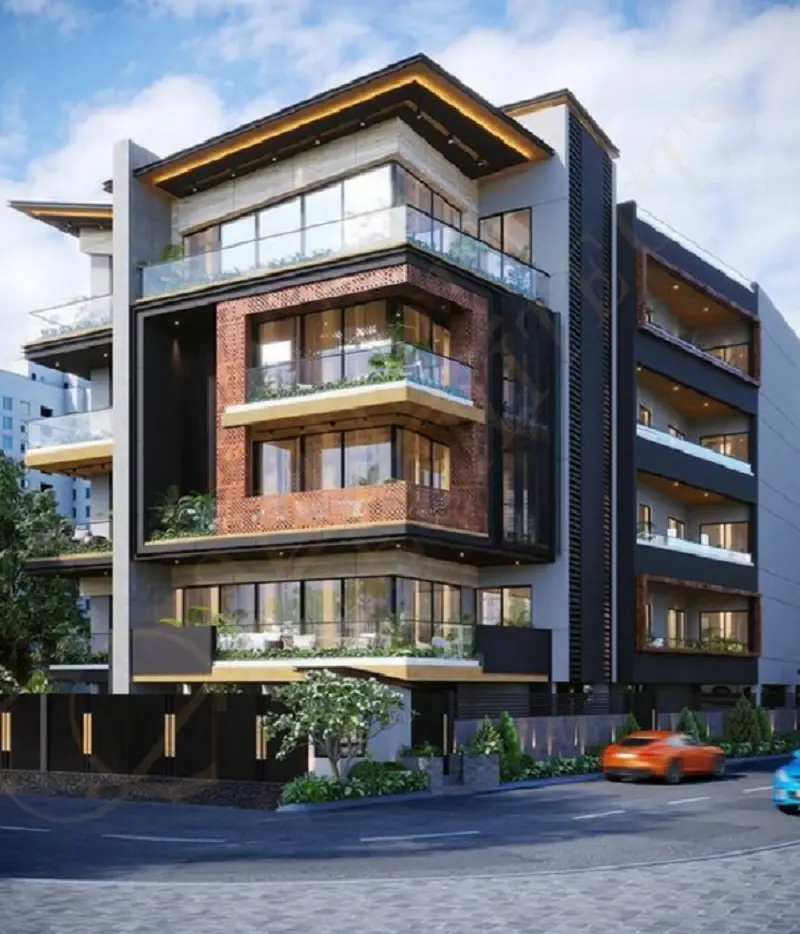 Luxury City Apartment Plans And Elevation photo