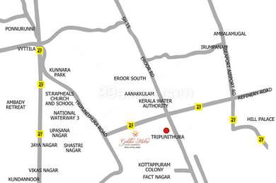 Kpv And Vs Builders Golden Metro Map - Tripunithura, Kochi Location Map