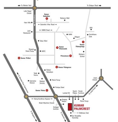 Kumar Map Kumar Properties Kumar Palmcrest Map - Pisoli, Pune Location Map